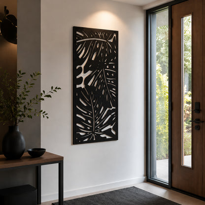 Metall Wandbild Monstera schwarz 120x60cm