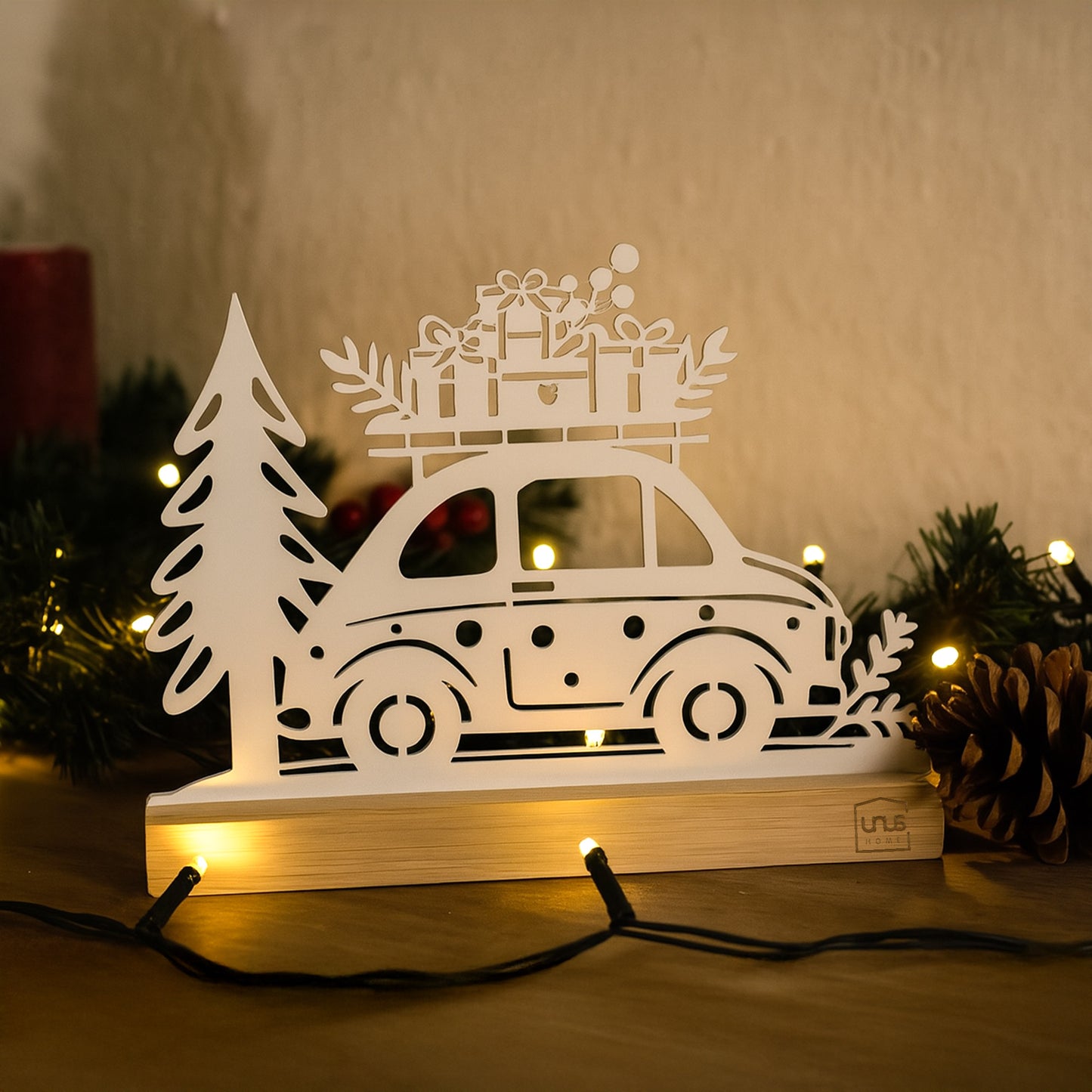 Aufsteller Metall Auto mit Baum