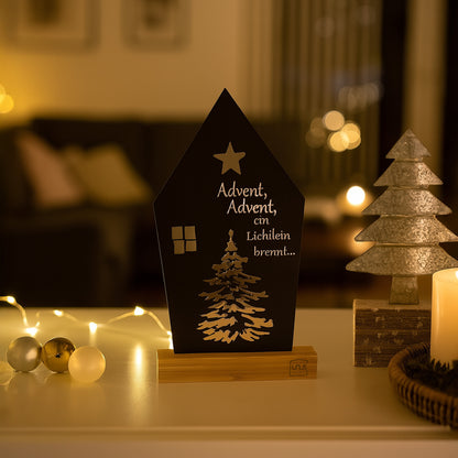 Aufsteller Haus mit Baum und Stern