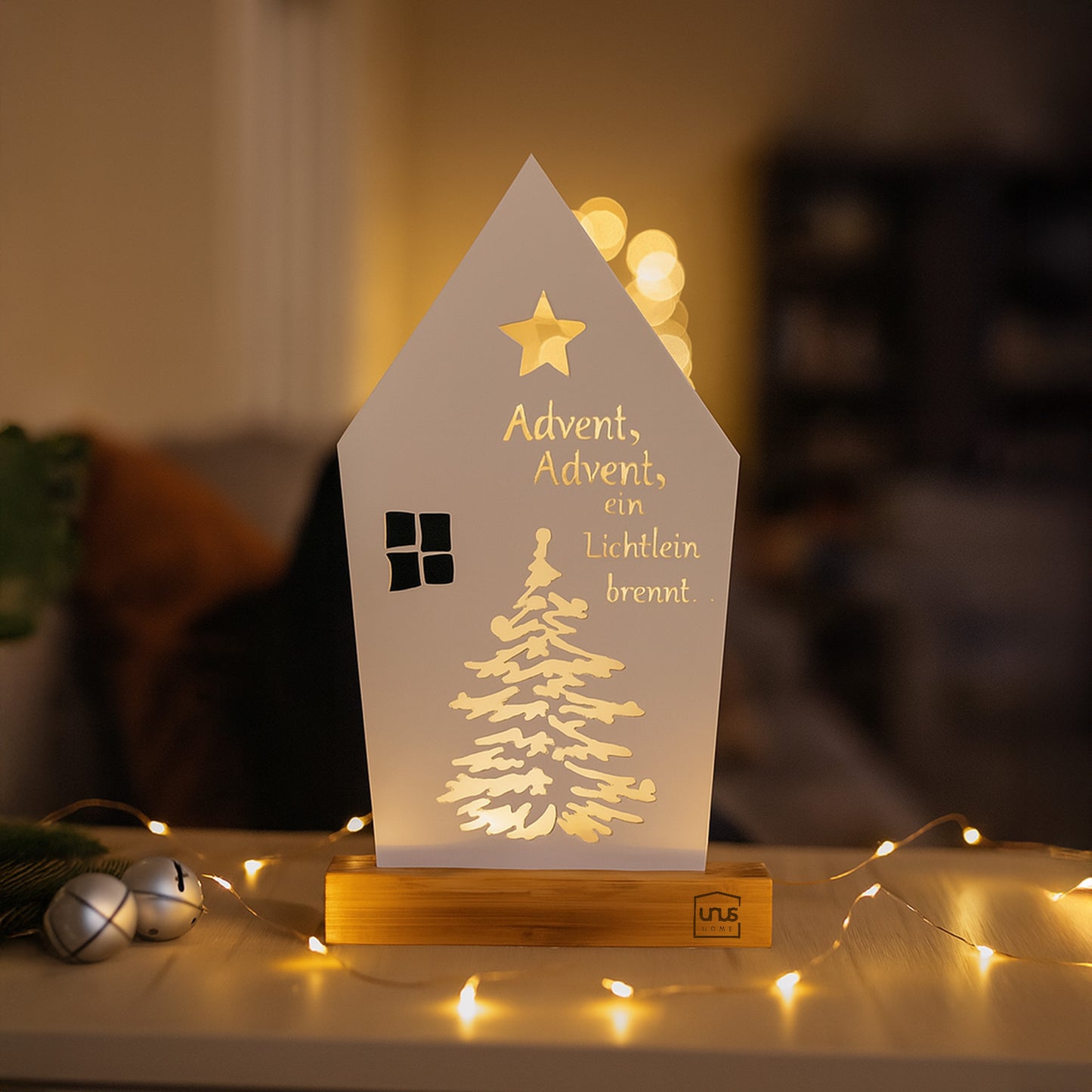 Aufsteller Haus mit Baum und Stern