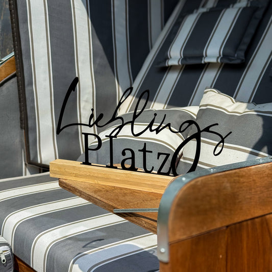 Aufsteller Schriftzug Lieblings Platz schwarz