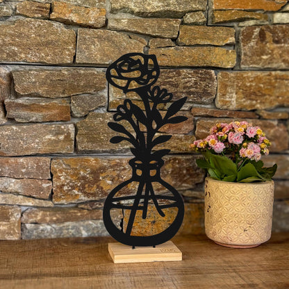 Aufsteller Vase Rose in weiß oder schwarz