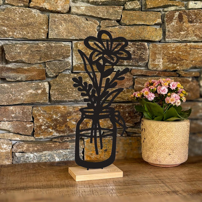 Aufsteller Vase Peonia Metall in weiß oder schwarz