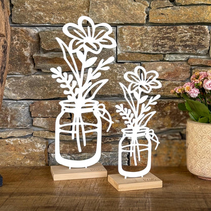 Aufsteller Vase Peonia Metall in weiß oder schwarz