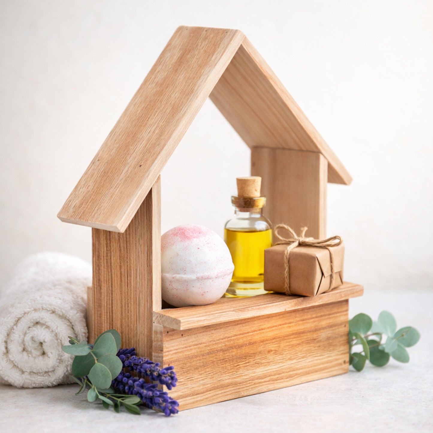 Holzhütte mit Pvc Einsatz geflämmt