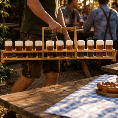 Bierglasträger Franz Bambus mit Griff