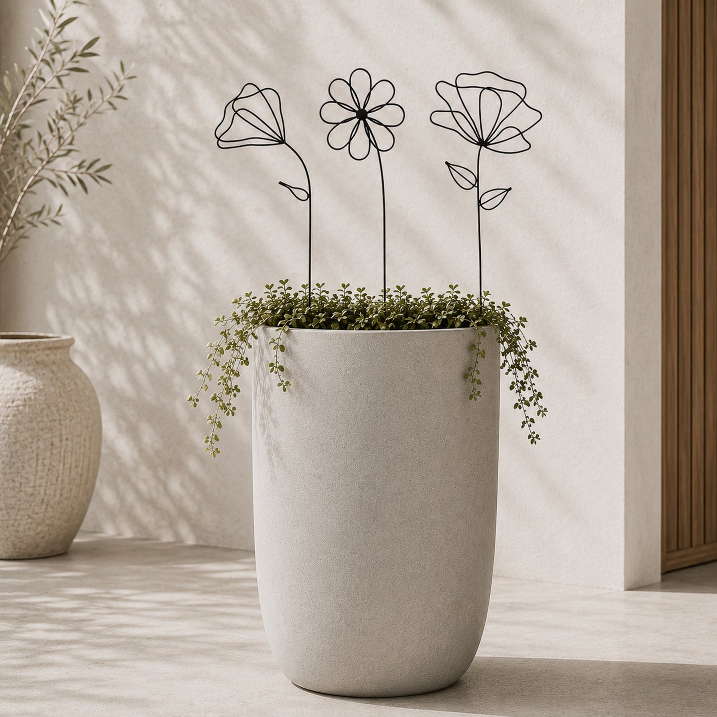 Metallkunst Stecker Blumen 3er Set Betty schwarz