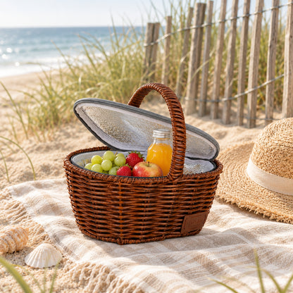 Einkaufskorb inklusive Kühltasche in Rattan-Optik für Kinder