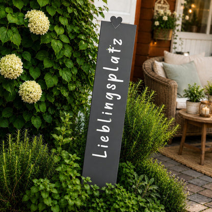 Gartenschild Lieblingsplatz 4 verschiedene Farben