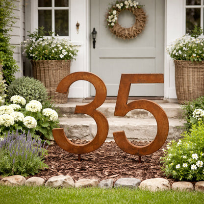 Metall-Nummer "0-9" mit Stab und Loch z. Hängen