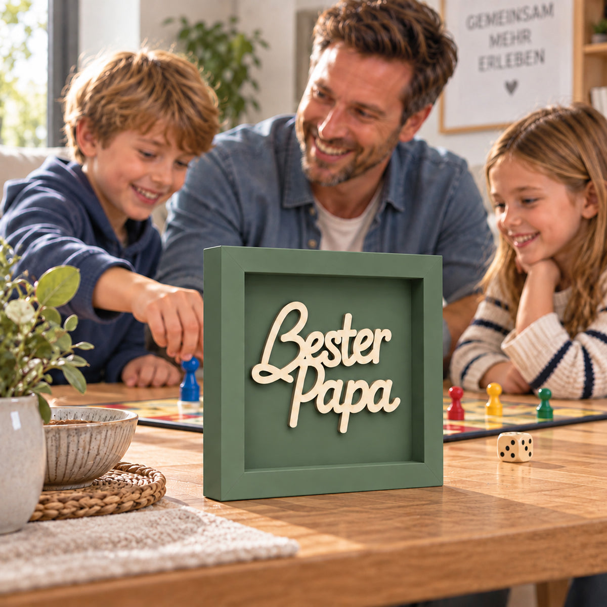 Holz Bilderrahmen "Bester Papa" in verschiedenen Farben