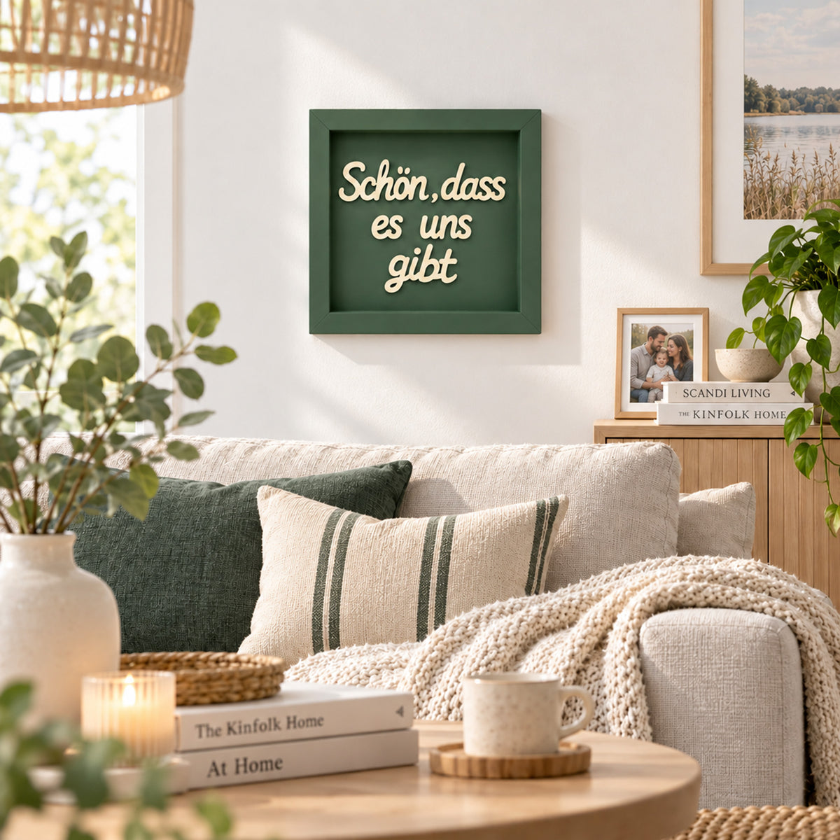 Holz Bilderrahmen "Schön, dass es uns gibt" in verschiedenen Farben