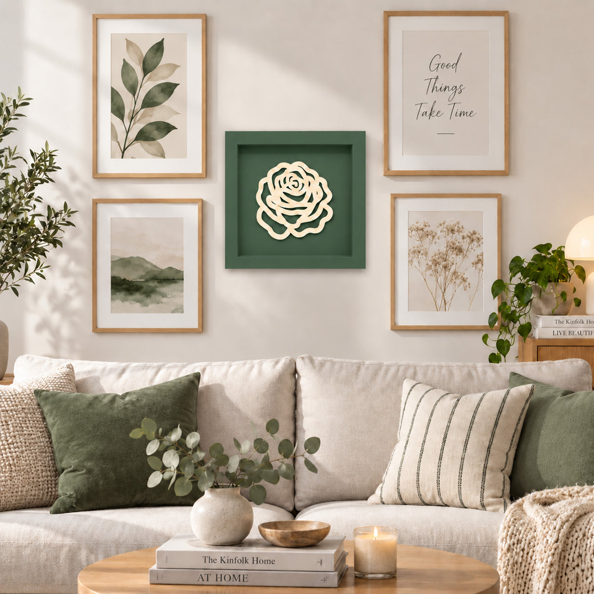Holz Bilderrahmen 3D Rose in verschiedenen Farben