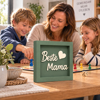 Holz Bilderrahmen "Beste Mama" in verschiedenen Farben