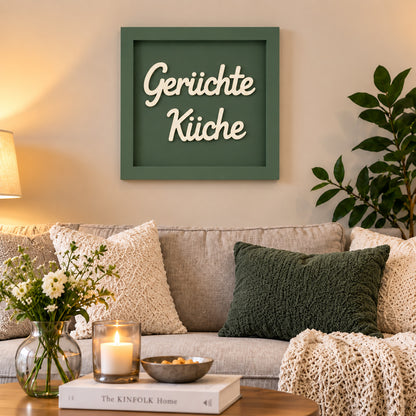 Holz Bilderrahmen "Gerüchte Küche" in verschiedenen Farben