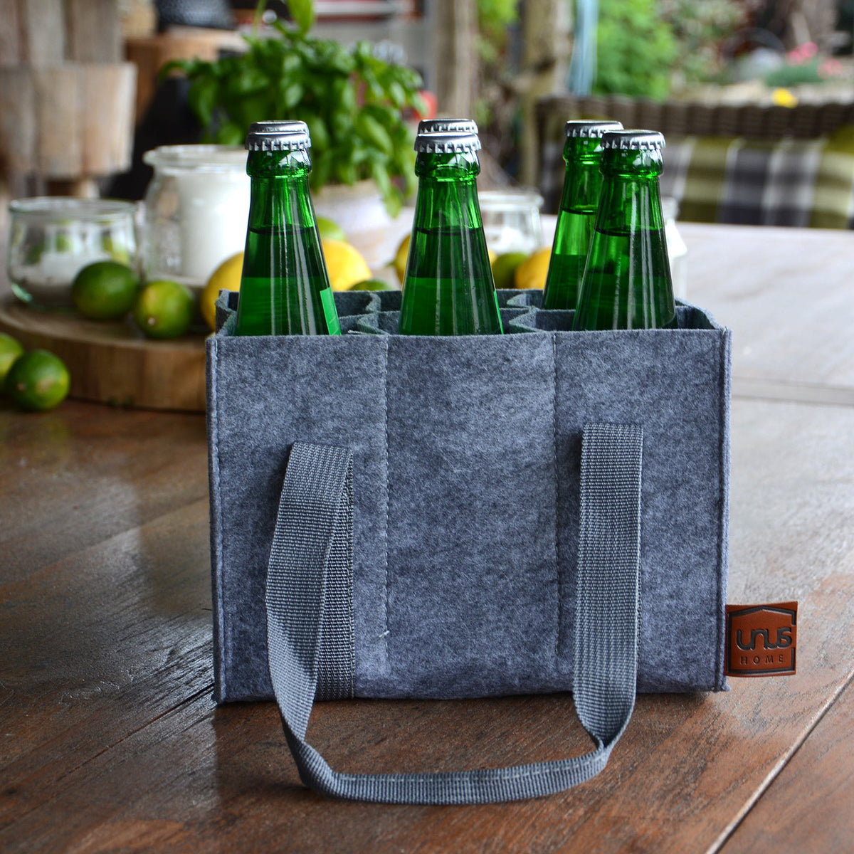 Flaschenhalter Filz für 6 Flaschen – UNUS