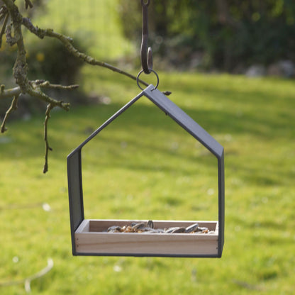 Vogelfutterhaus zum Aufhängen mit herausnehmbarer Futterschale