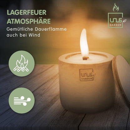 Outdoor-Kerze handgemacht Tischfeuer mit Dauerdocht