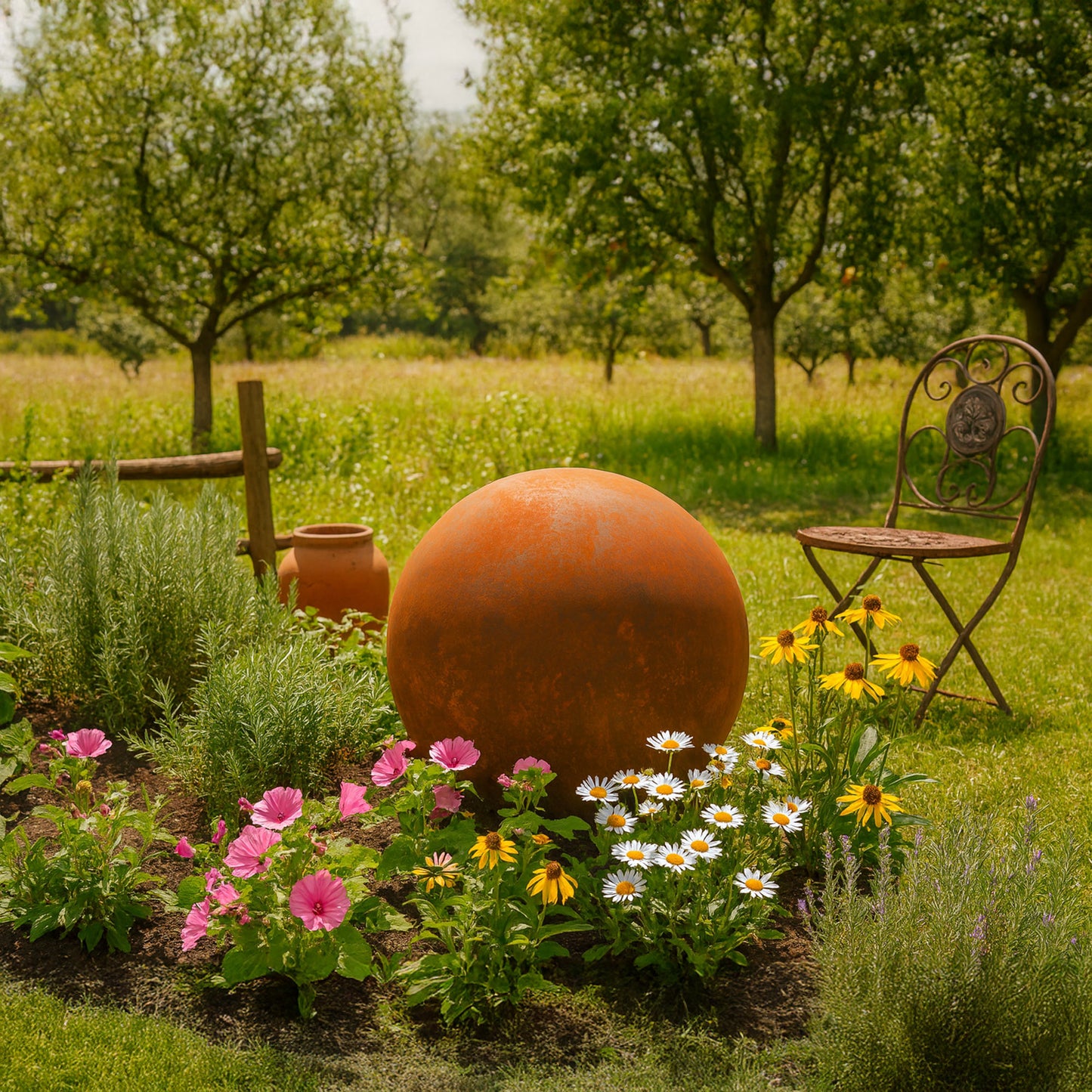 Gartenkugel Ø50 cm in rost