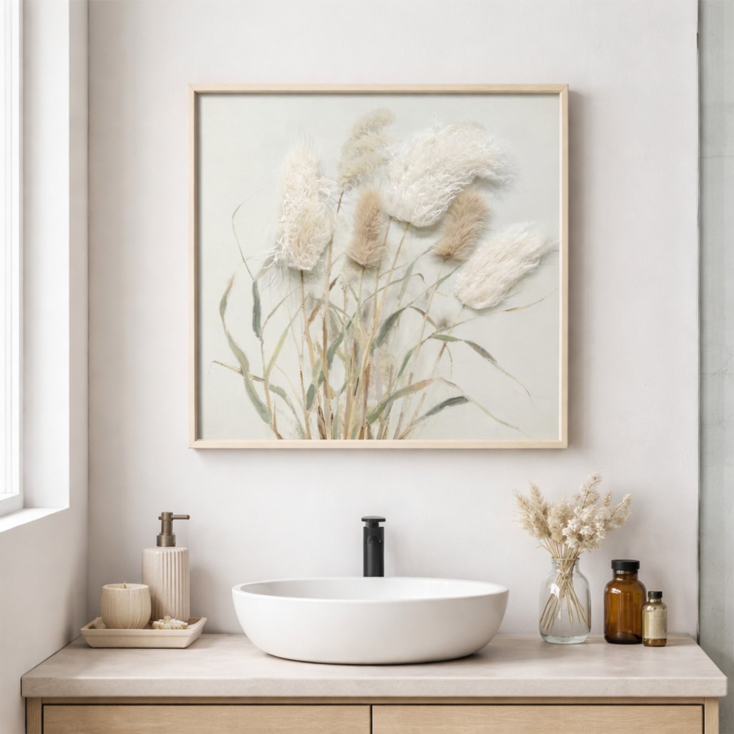 Wall Art 3D Hairfusion Schilfrohr Design A 60x60