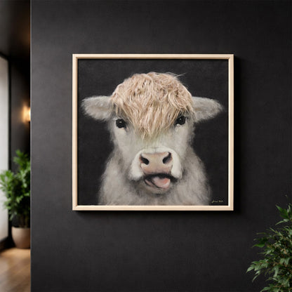 Wall Art 3D Hairfusion Kuh weiß ohne Hörner 60x60