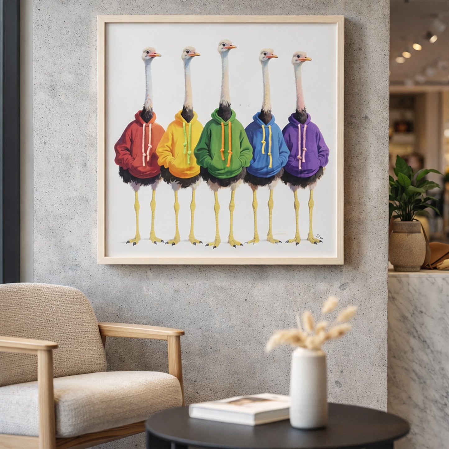 Wall Art 3D Hairfusion Sträuße mit bunten Hoodies 80x80
