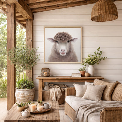 Wall Art 3D Hairfusion Schaf in weiß 60x60