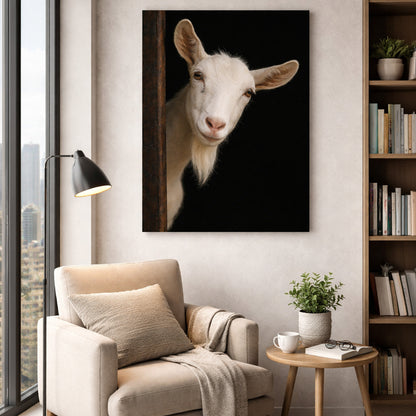 Leinwand Tierportrait Ziege bespannter Keilrahmen