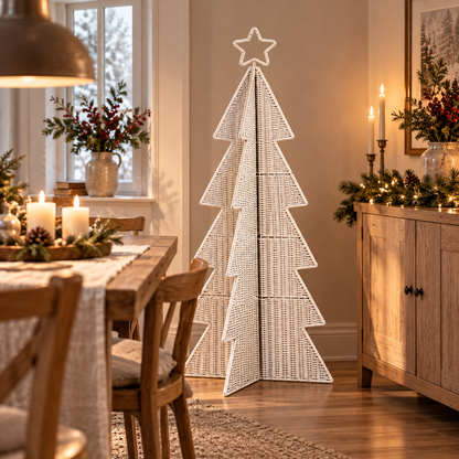 Aufsteller Tannenbaum Olaf Papiergeflecht Grün oder Weiß