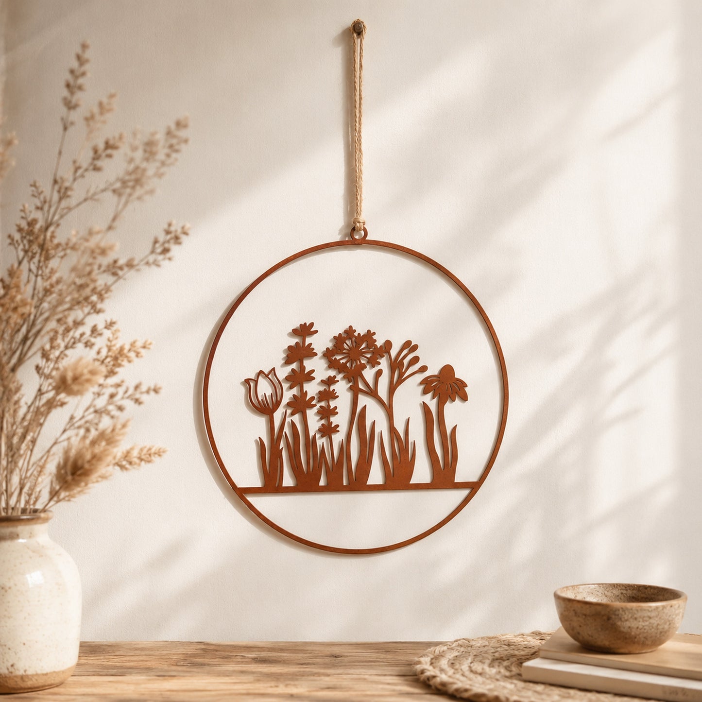 Metall-Aufhänger mit Blumenornament 25cm