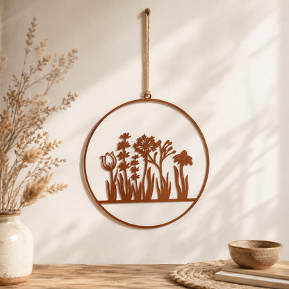 Metall-Aufhänger mit Blumenornament 25cm