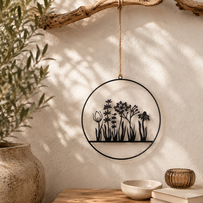 Metall-Aufhänger mit Blumenornament 25cm