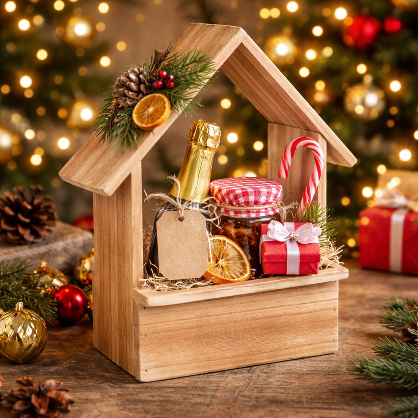 Holzhütte mit Pvc Einsatz geflämmt