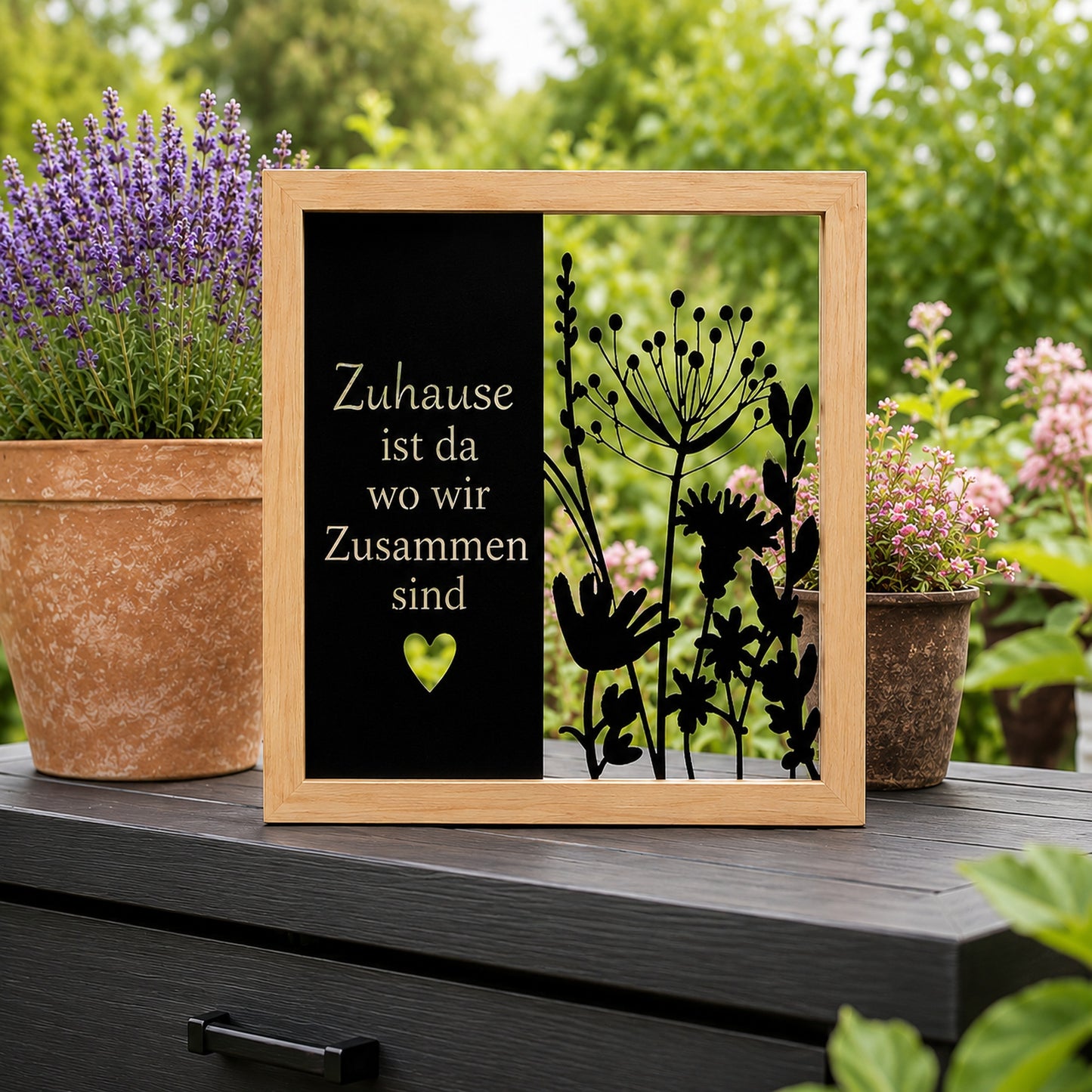 Aufsteller "Zuhause ist da wo wir Zusammen sind"