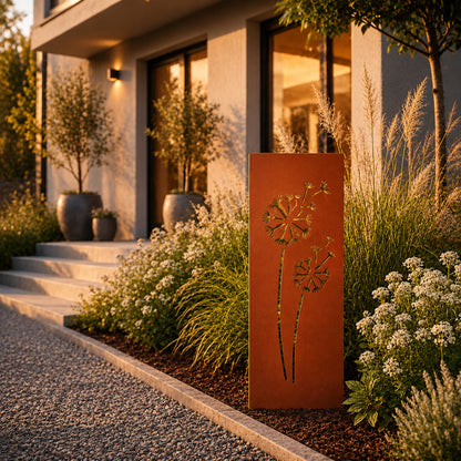 Gartenschild Rost Pusteblumen 80x28cm