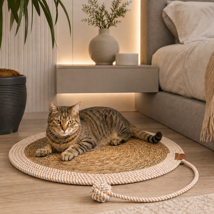 Kratzmatte Katze Tina Seegras Ø50 cm