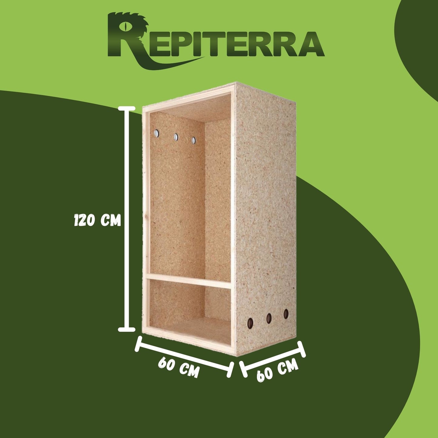 Repiterra Holz Hochterrarium mit Seitenbelüftung 60x120x60 cm