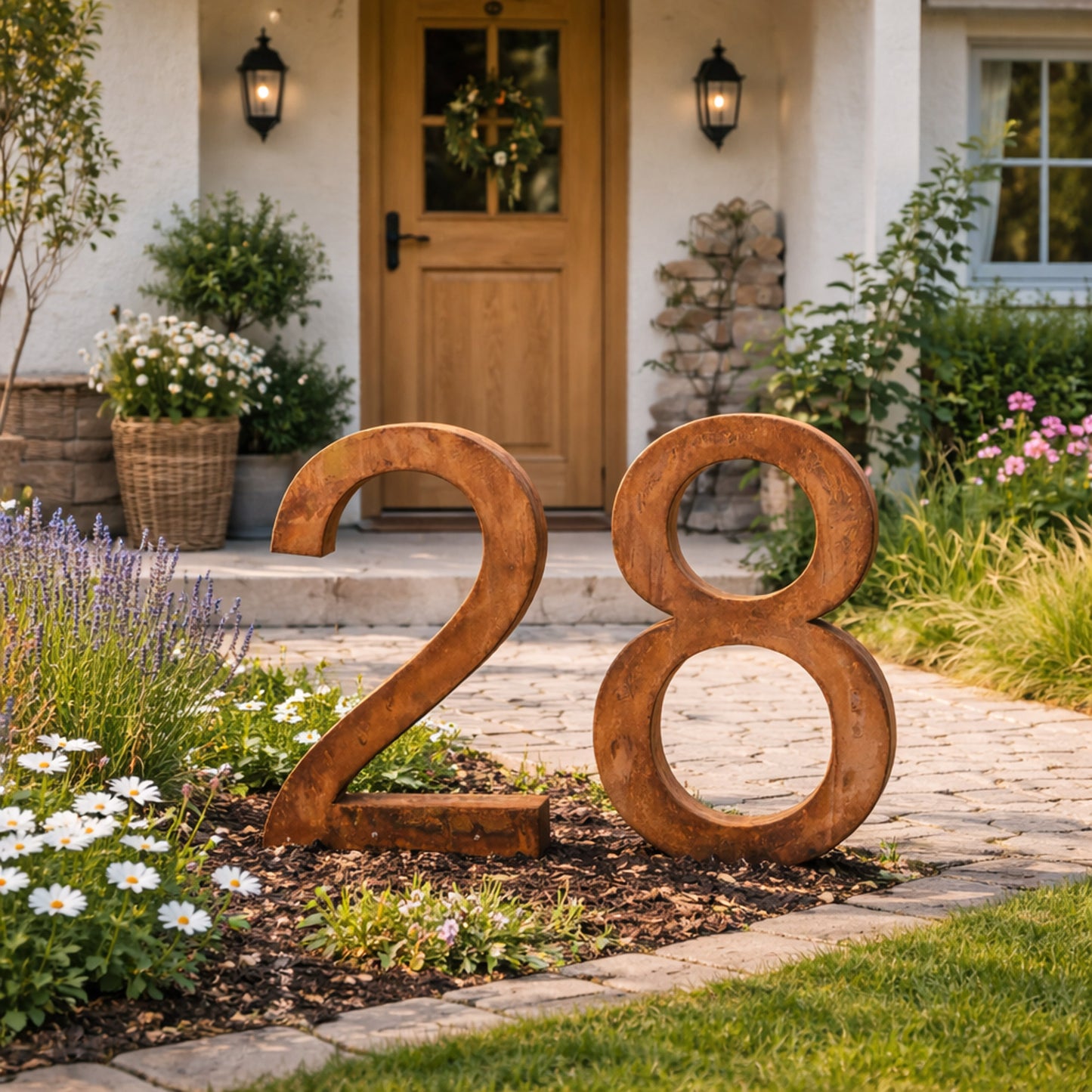 Metall-Nummer "0-9" mit Stab und Loch z. Hängen