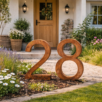 Metall-Nummer "0-9" mit Stab und Loch z. Hängen