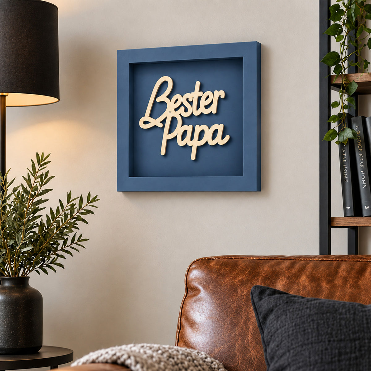 Holz Bilderrahmen "Bester Papa" in verschiedenen Farben