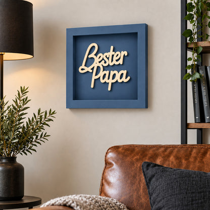 Holz Bilderrahmen "Bester Papa" in verschiedenen Farben