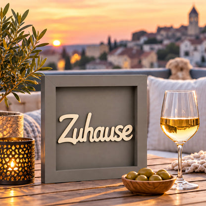 Holz Bilderrahmen 3D "Zuhause" in verschiedenen Farben