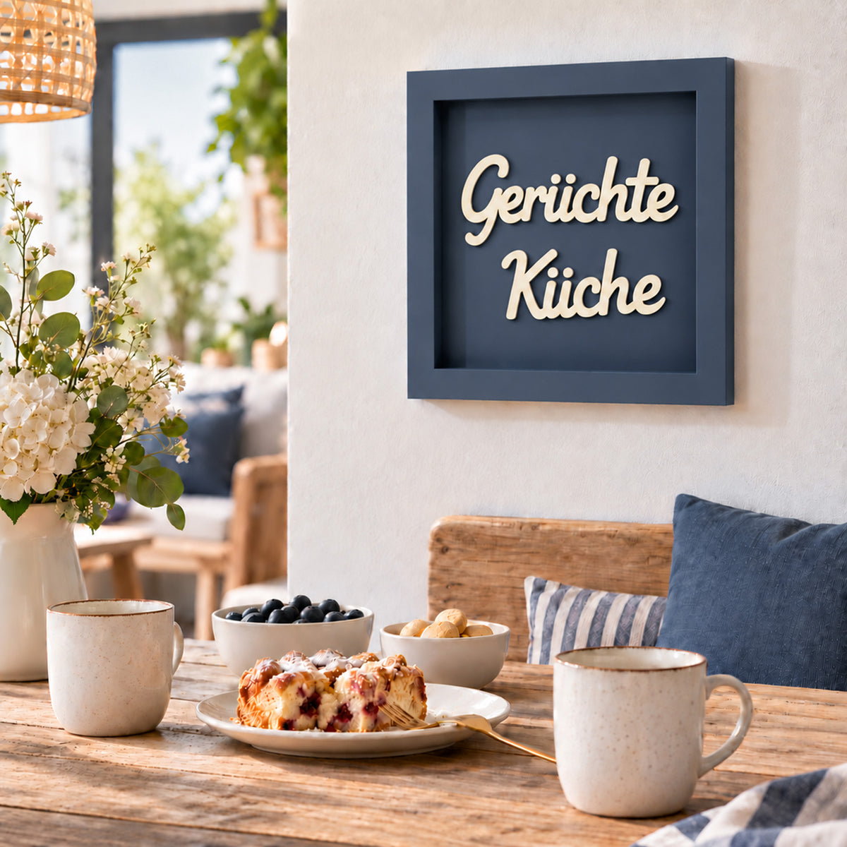 Holz Bilderrahmen "Gerüchte Küche" in verschiedenen Farben