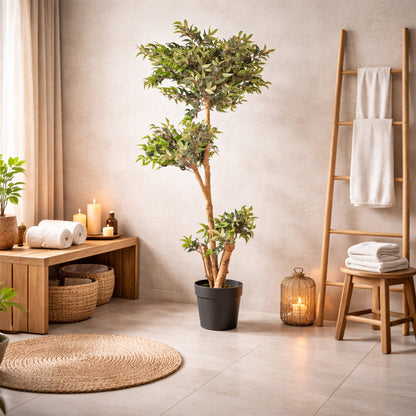 Kunstpflanze Ficus Ruscus Echtholzstamm in verschiedenen Größen