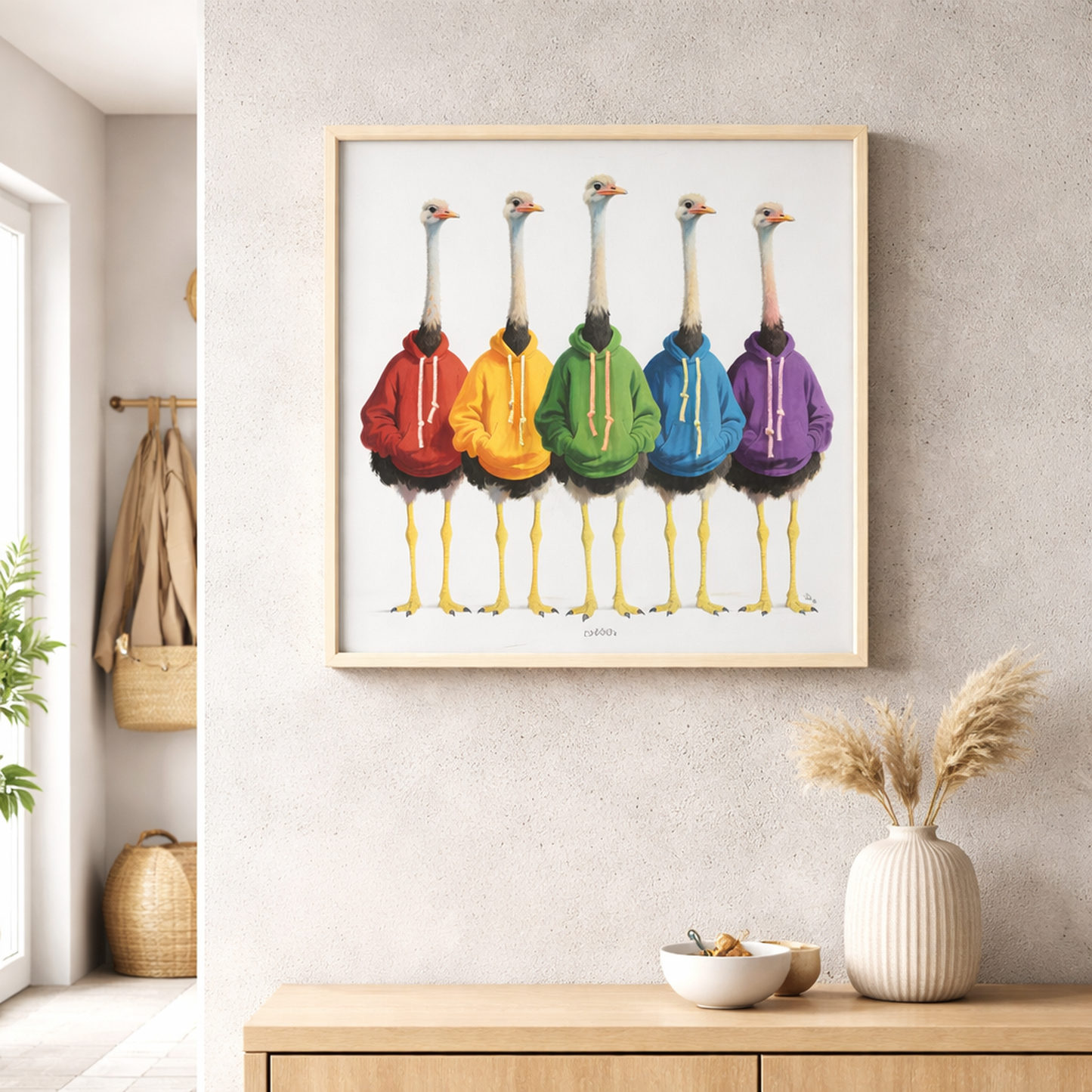 Wall Art 3D Hairfusion Sträuße mit bunten Hoodies 80x80