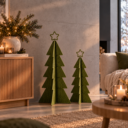 Aufsteller Tannenbaum Olaf Papiergeflecht Grün oder Weiß