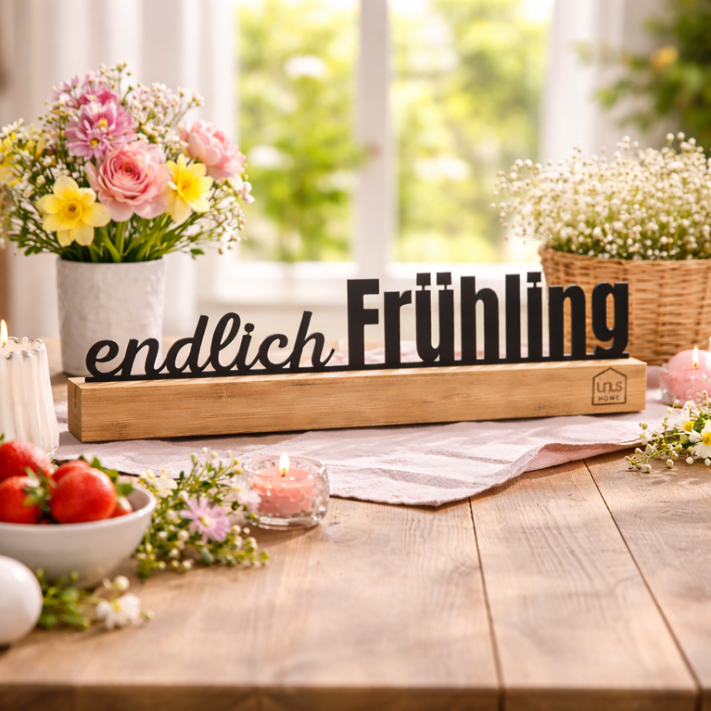 Aufsteller "Endlich Frühling" schwarz