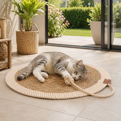 Kratzmatte Katze Tina Seegras Ø50 cm