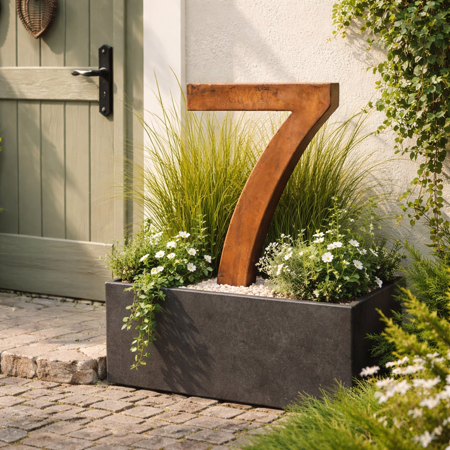 Metall-Nummer "0-9" mit Stab und Loch z. Hängen