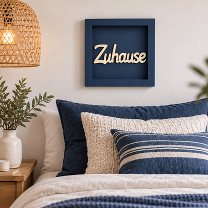 Holz Bilderrahmen 3D "Zuhause" in verschiedenen Farben